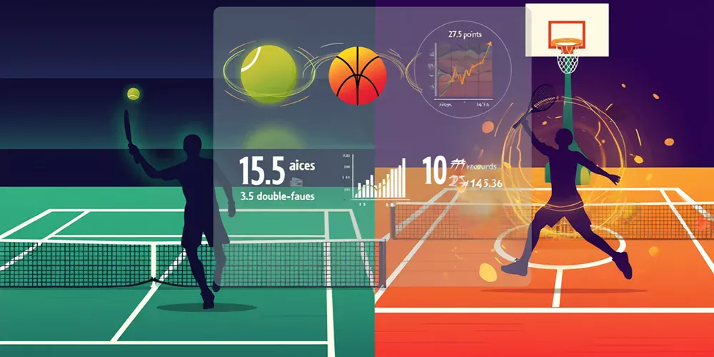 Paris multisport sur joueurs - tennis aces et basketball points, comparaison des sports